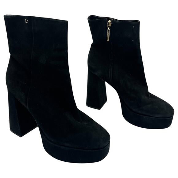 Larroude Dolly Platform Boot in Black Suede Size 10 - Picture 1 of 8
